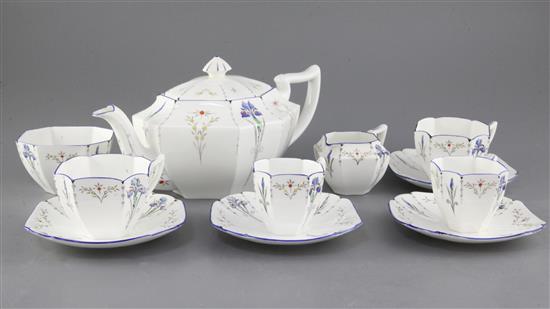 A quantity of Shelley Blue Iris pattern tableware,